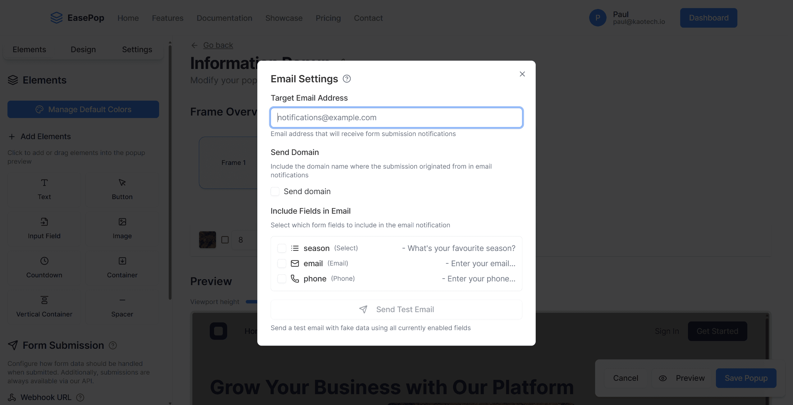 Email Integration Settings